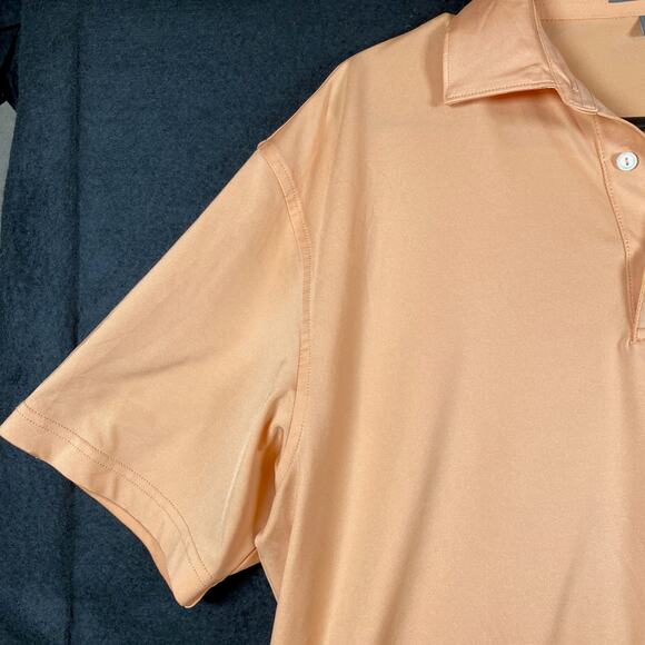Peter Millar Mens Shirt Orange Short Sleeve Summer Crown Comfort Polo Stretch M - Picture 3 of 13